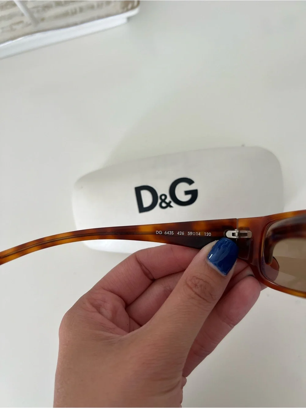 D&G Brown Tortoise Rectangular Women's Sunglasses